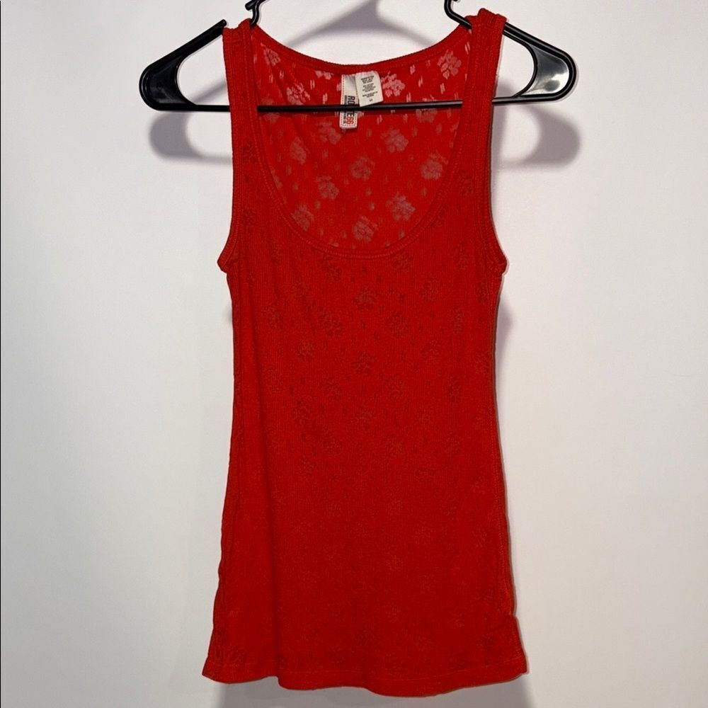 Route 66 Vibrant Red Lace Tank Top